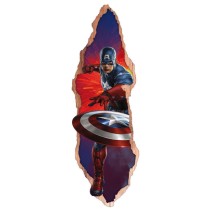 Vinilos puertas 3d capitán américa marvel